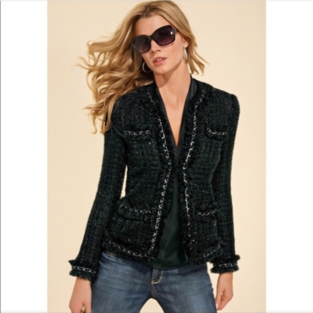 🌟🖤 BOSTON PROPER BLACK/SILVER PARISIAN JACKET 🖤🌟 - Picture 2 of 12